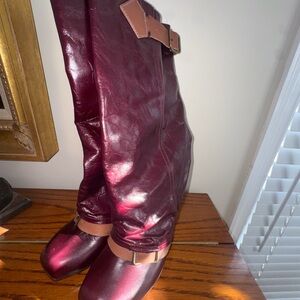 Irregular Choice Burgundy and Brown Heeled Boots
